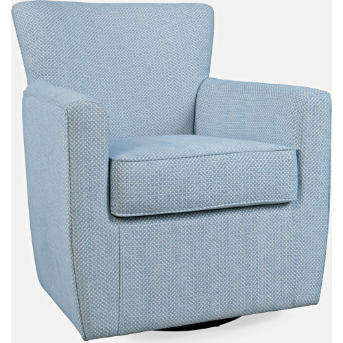 Harper Swivel Accent Chair in Sky Blue Fabric